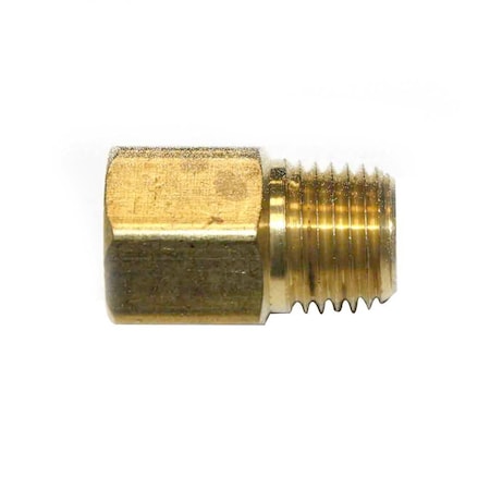 Interstate Pneumatics 1/4 Inch NPT Male x 1/4 Inch NPT Female Brass Hex Adapter FB404